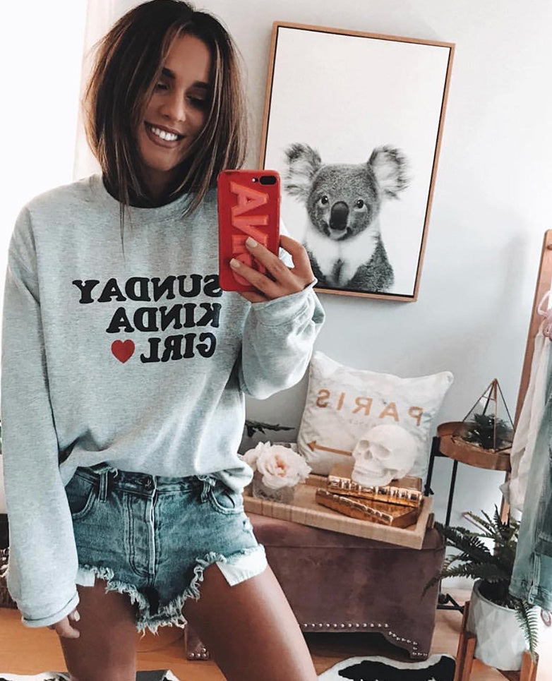 Sunday kinda girl sweatshirt new arrivals