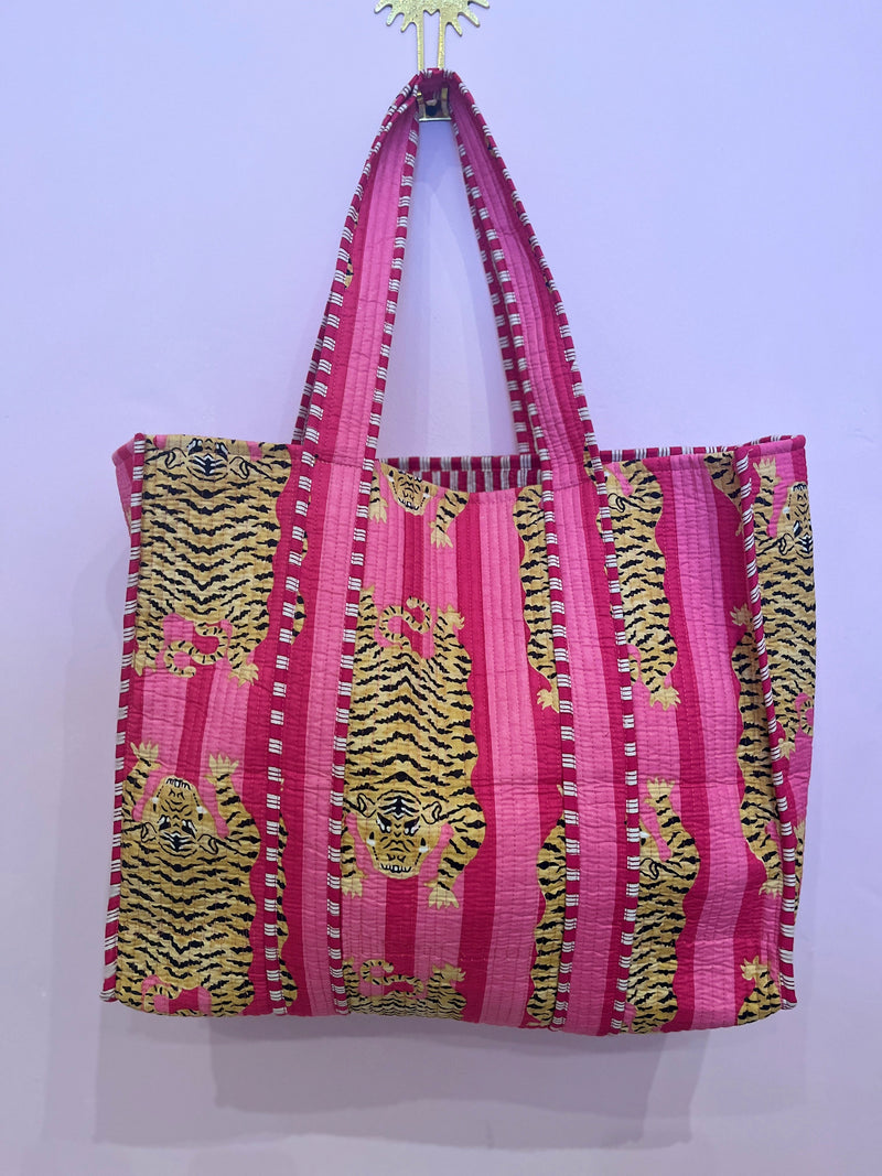 Quilted Bag - Tiger Bag - Pink