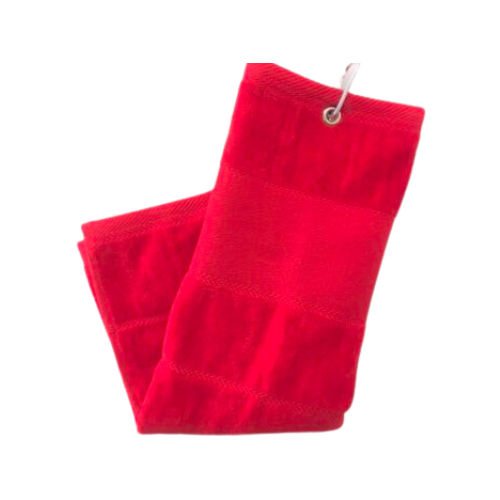 Plain Trifold Towel - Red