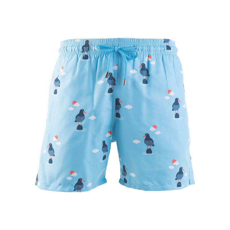 Kids Swim Shorts - Oyster Catchers | Baby Blue