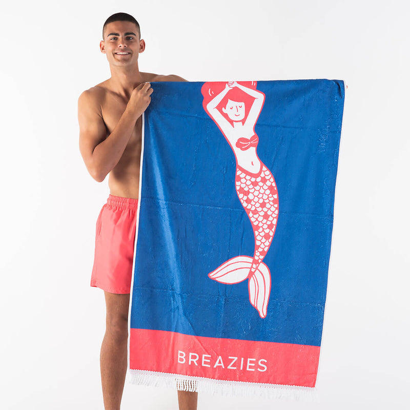Luxury Beach Towel - Mermaid | Royal Blue