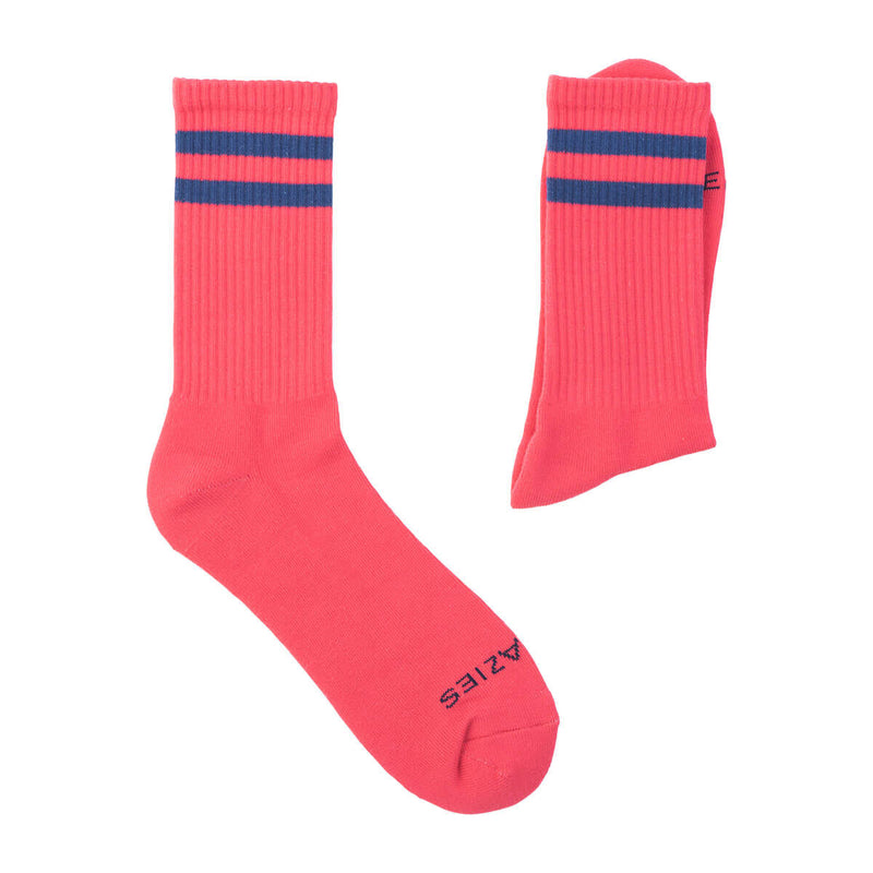 Socks - Coral & Navy