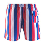 Swim Shorts - Stripes | Coral, Royal Blue & White