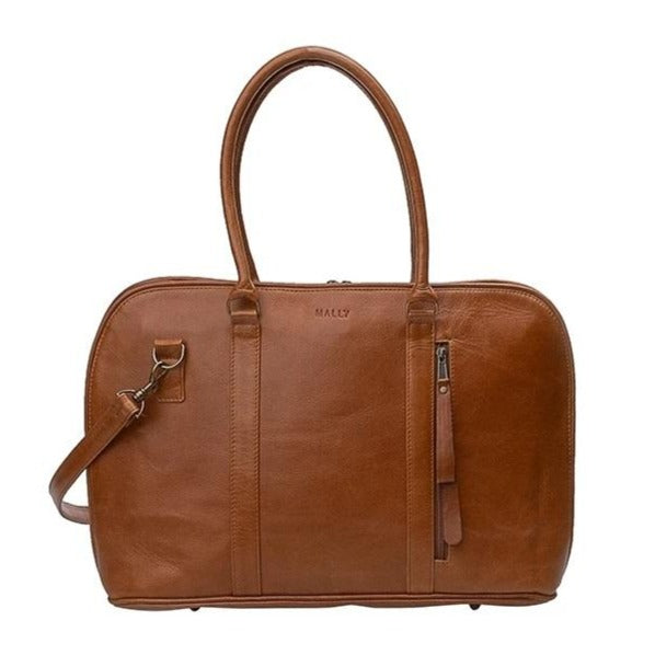 Mally 15 Inch Ladies Leather Laptop Bag | Toffee