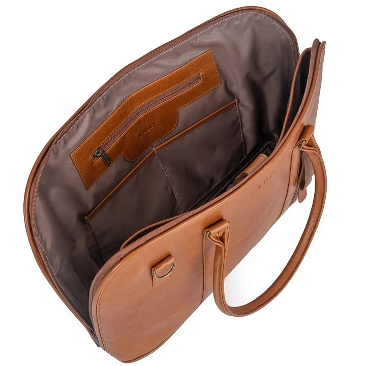 Mally 15 Inch Ladies Leather Laptop Bag | Toffee