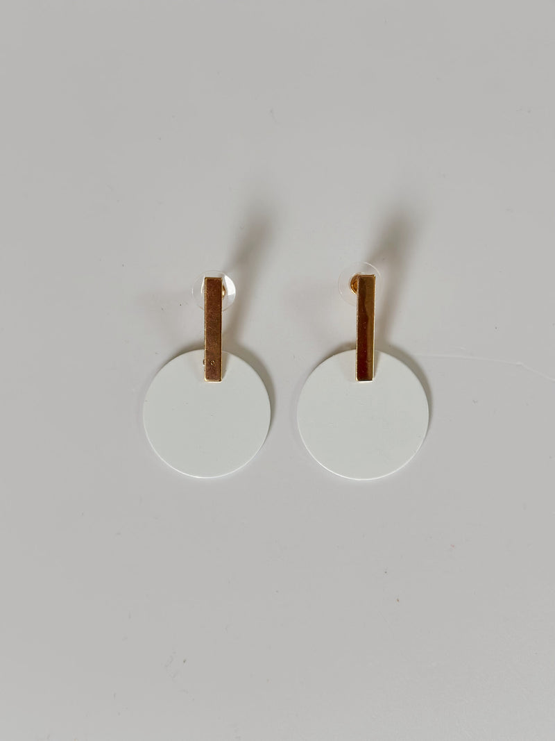 JEWELLERY - White Round Drop Earrings