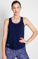 Navy Perfect Pace Cross Back Tank
